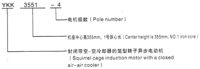 YKK系列(H355-1000)高压YJTFKK3551-2/220KW三相异步电机西安泰富西玛电机型号说明